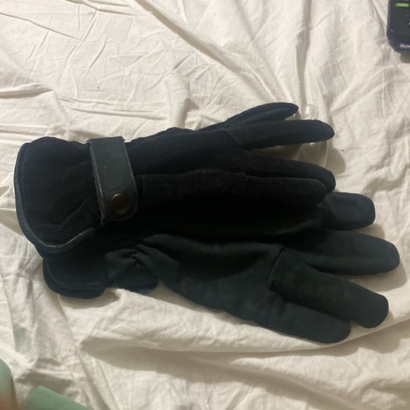 Barneys New York Made in Italy Suede Leather Gloves Sz L - Picture 2 of 5